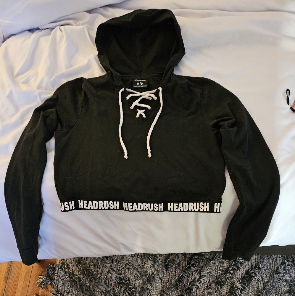 Headrush cropped hooded top Medium